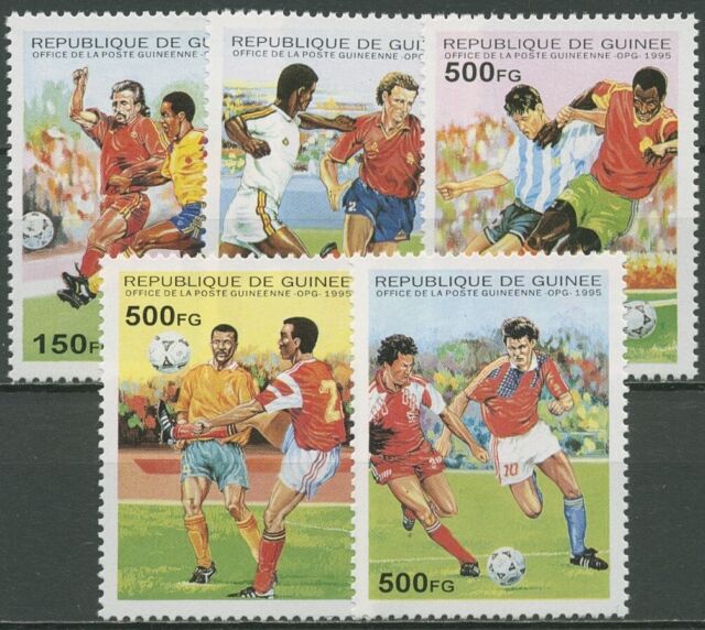 Guinea 1995 Fußball-WM `98 in Frankreich 1555/59 postfrisch
