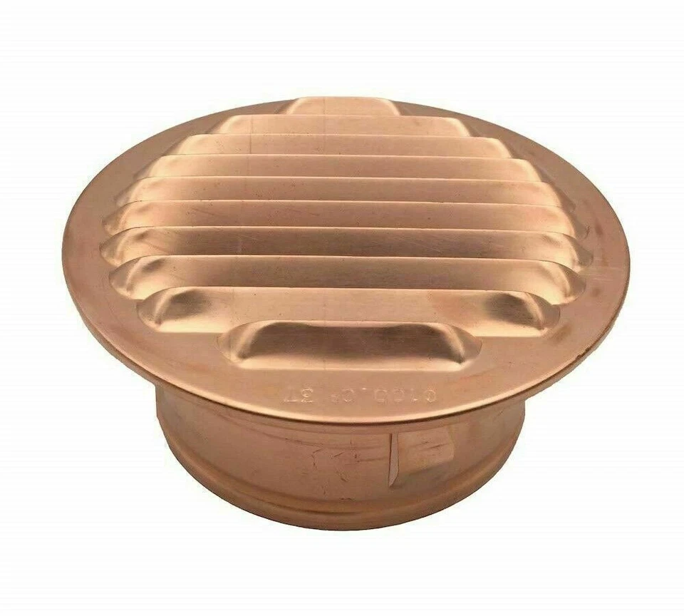 GRIGLIA AERAZIONE TONDA TUTTO RAME AD INCASSO PRESA ARIA MURO FORO VARIE MISURE - Immagine 4 di 4