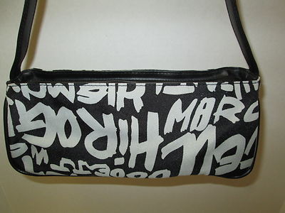 Black Graphic Typeography Design Hand Bag, NEW