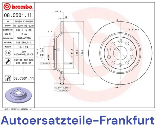 BREMBO Bremsscheiben + Beläge HINTEN AUDI A3 8V TT FV + VW GOLF 7 PASSAT CADDY - Bild 4 von 4