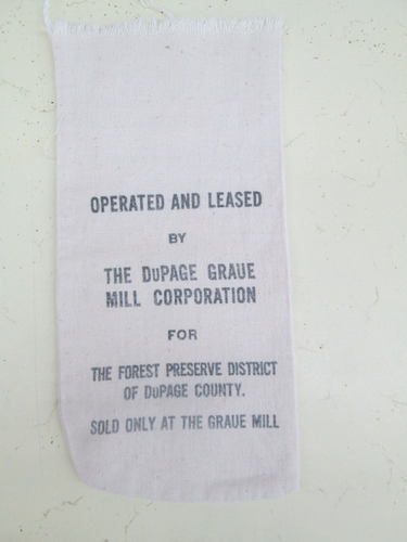 Vtg Old Graue Mill Canvas Corn Meal 2 Lb Bag Hinsdale IL Buhr Stone Ground 11x5" - Picture 2 of 2