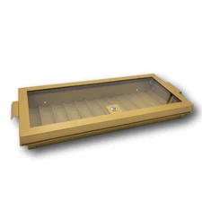 PROFESSIONAL METAL POKER CHIP TRAY & LOCKING COVER (12 ROW / 720 CHIP) GOLD