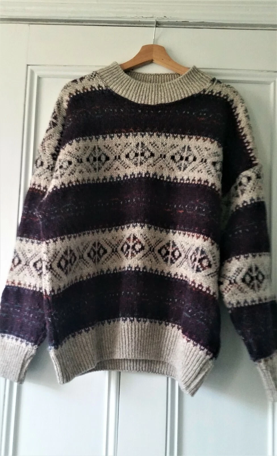 Vintage Roughedge Men Wool Sweater Size XL