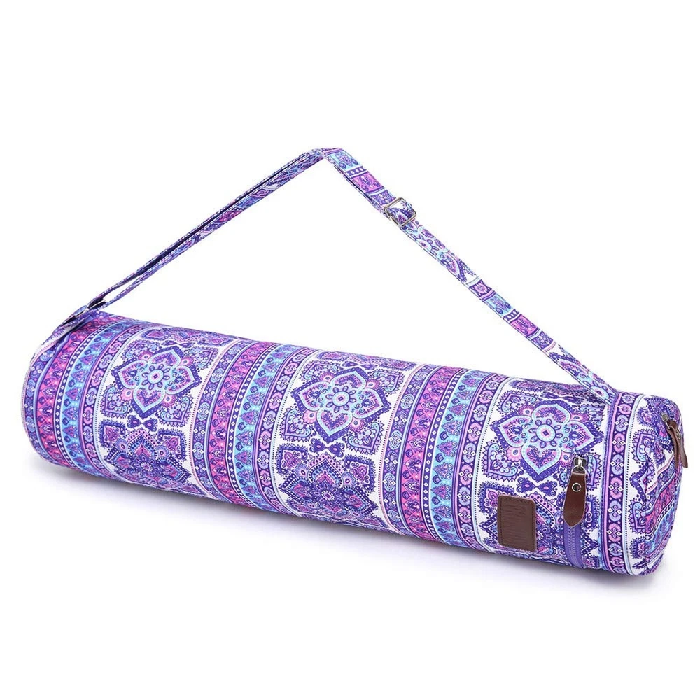 Eco-Friendly Full-Zip Yoga Mat Bag with Double Storage Pockets for Exercise & Travel  