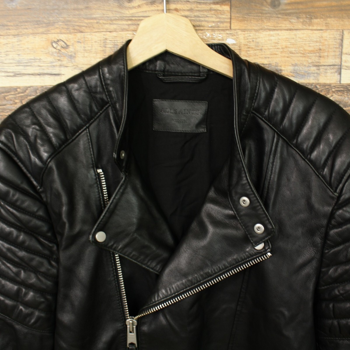 ALL SAINTS leather jacket (S)レザージャケット 羊革 All Saints Leather Biker Jacket Size M Mens zip sheep