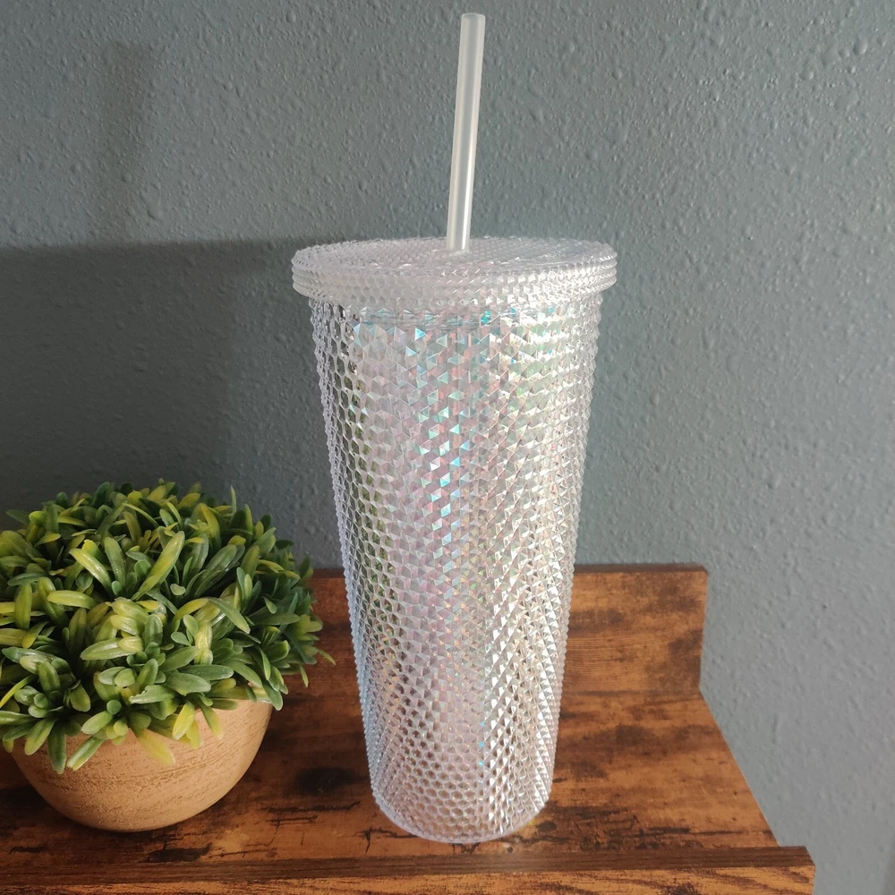 24oz Tumbler with Straw Lid for Travel in Pink, White, Blue, Orange