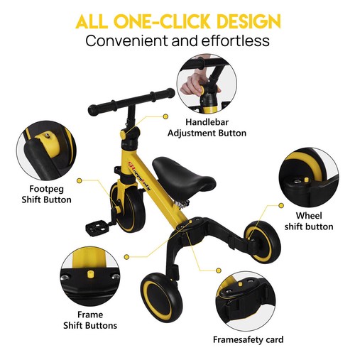 3in1 Toddler Kid Ride on Toys Baby Balance Bike Kids Scooter Tricycle 1.5-4Years - Picture 7 of 19