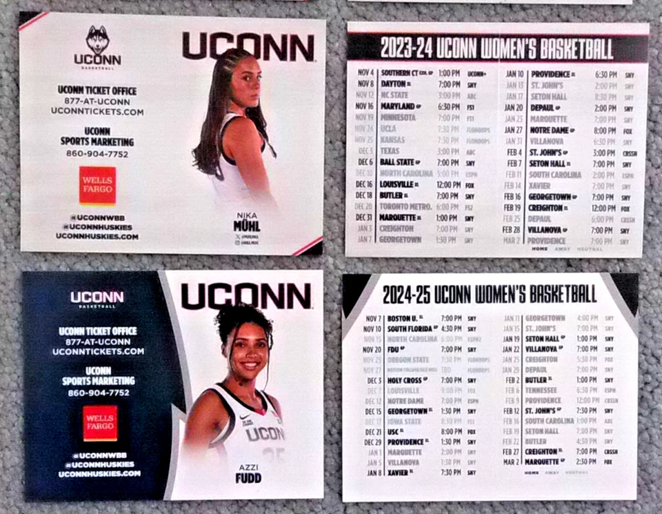 2019-20/2022-23/2023-24/2024-25 - UCONN HUSKIES MUJER BALÓN BOLSILLO HORARIOS Foto 3 de 4