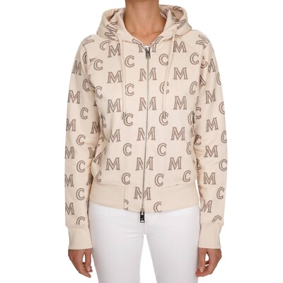 MCM Logo Baumwolle Hoodie Sweater Sweatshirt Jacke Beige