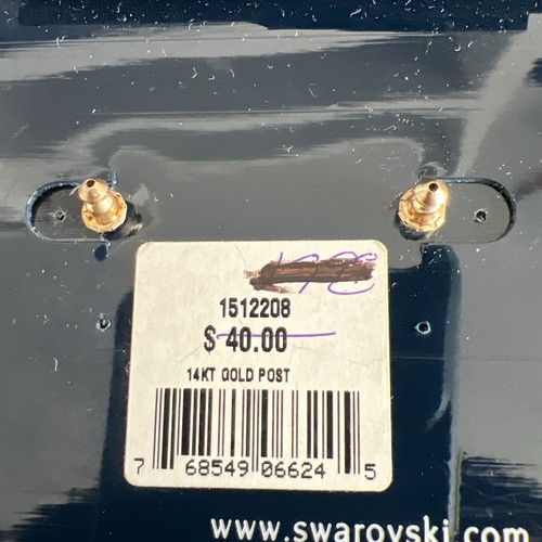Vintage Swarovski Graduated Dangle Earrings New on Card - Picture 5 of 6