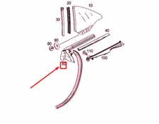 MB SL R231 Rear Left Side Window Inside Sealing Rail A2316730165