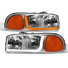 Topline For 1999-2006 Sierra Switchback Sequential LED Strip Headlights - Chrome