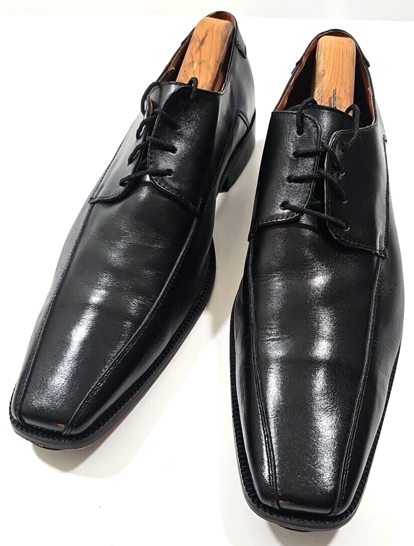 ドレス/ビジネス BISHOOL Lapel Leather Shoes Jason & Justin Collection ~Men's Size 9.5~ Black Leather Dress