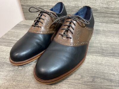 Cole Haan Carter Mens Black Brown Leather Oxford Shoes  display picture 2