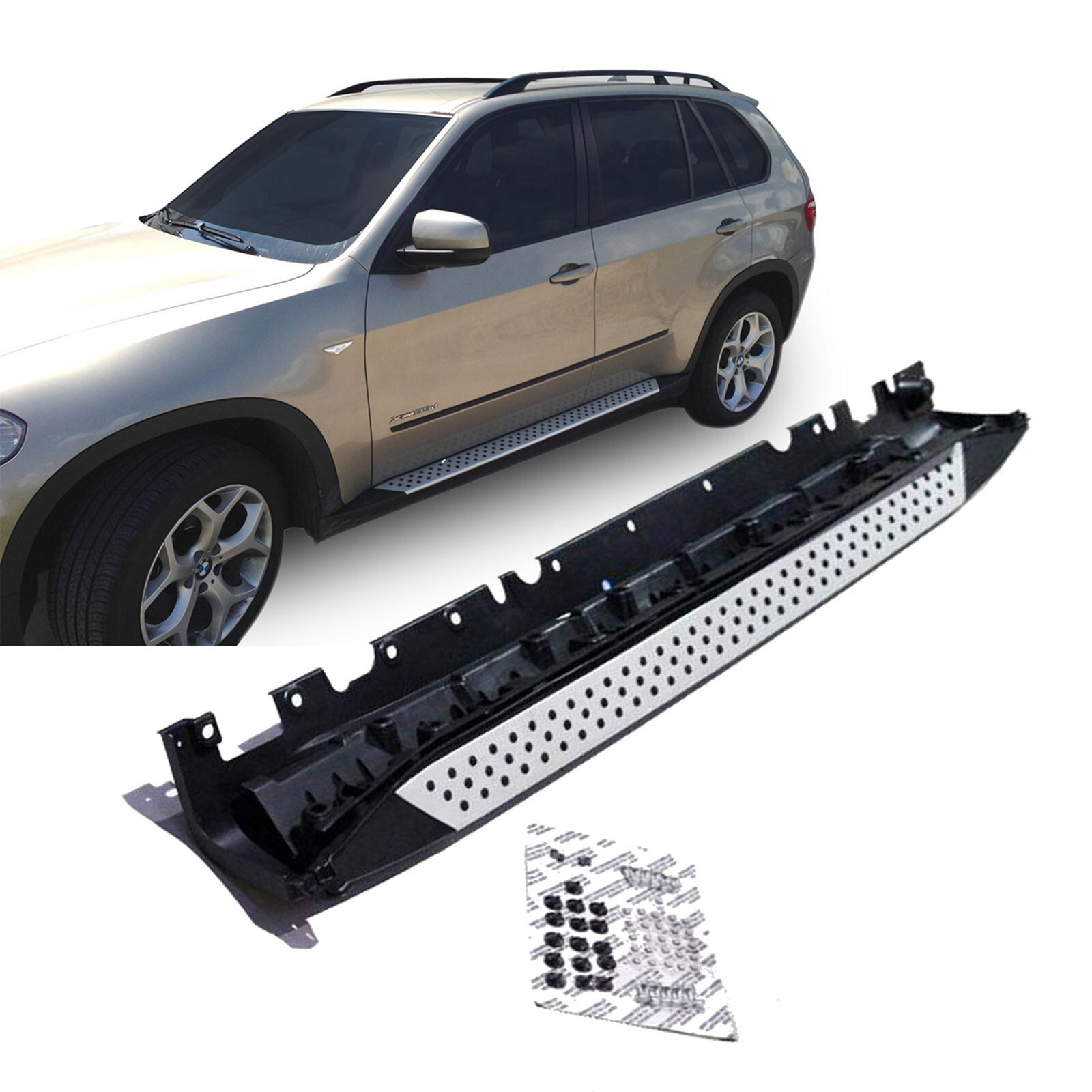 Marche-pieds aluminium pour BMW X5 E70 de 2007 à 2013