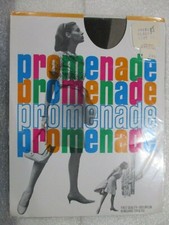 1PR VINTAGE PROMENADE RT SHEER HEEL SHEER NYLON STOCKINGS SIZE 10 MED BLACK
