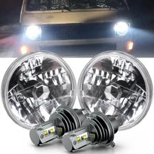 Pair 7" inch LED Headlights Chrome Hi/Lo for 47-59 Chevy Truck 3100 67-81 Camaro