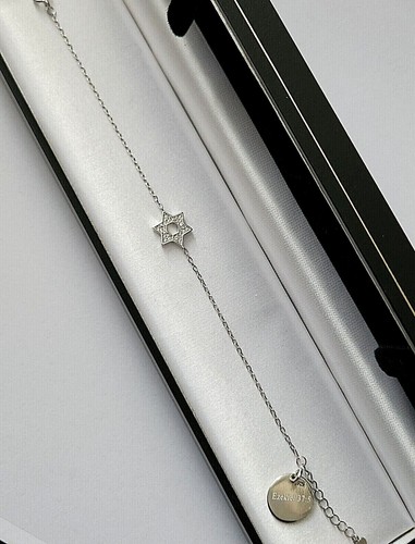 Pulsera religiosa judía pequeña estrella de David personalizada de plata 925 regalo - Imagen 3 de 10