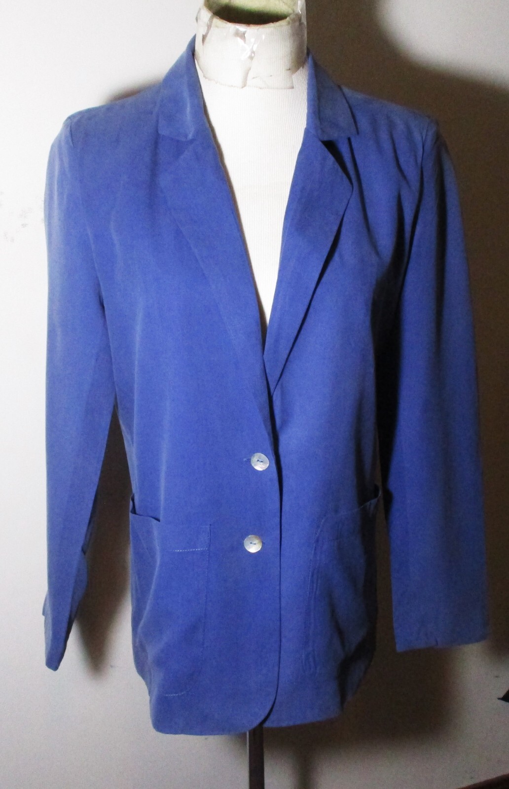 SILK WINTER SILKS Blue 100% Silk Blazer Jacket Women's Size S NWT