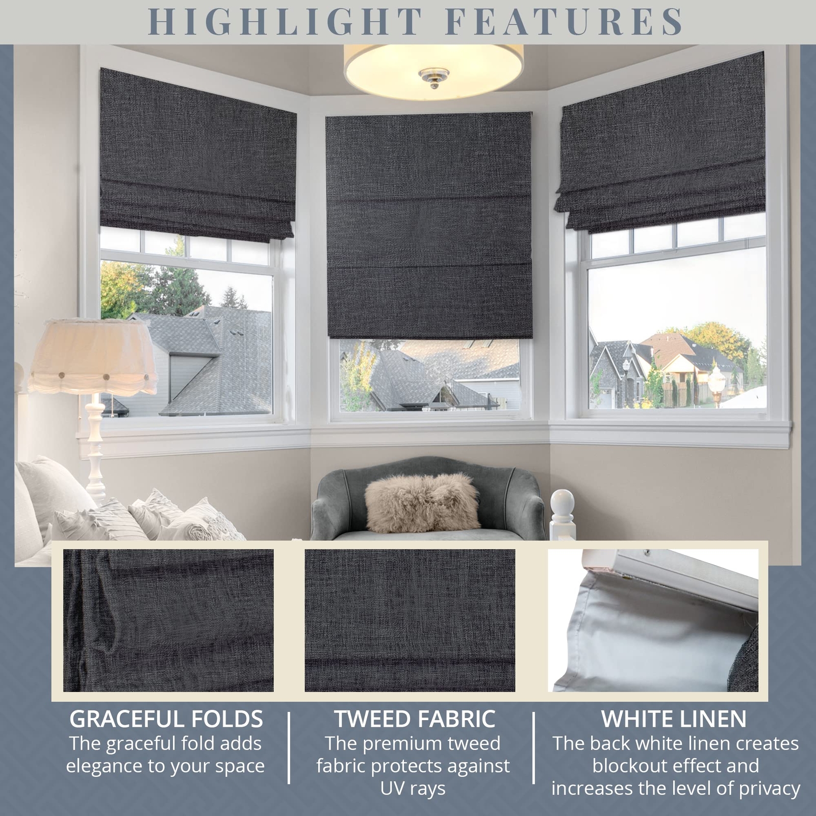 CHICOLOGY Roman Shades for Windows Roman Window Shades Roman Shades