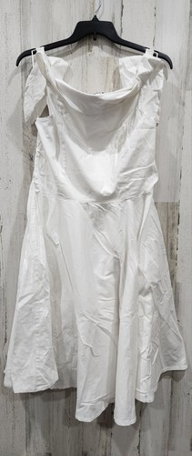 UNIQUE VINTAGE White Bridal Jessica Swing Dress**Pockets**Lined*Size XL**NWT** - Picture 2 of 7