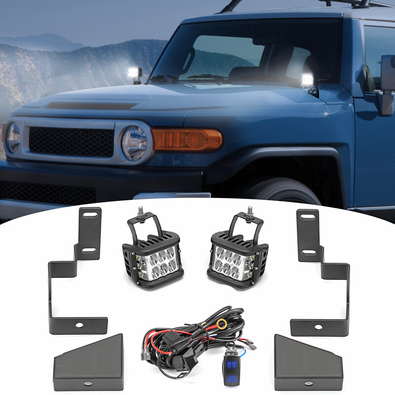 【U LAN】Little Pigment Setup Hood For 07-14 Toyota Fj Cruiser Hood Ditch Side Shooter LED
