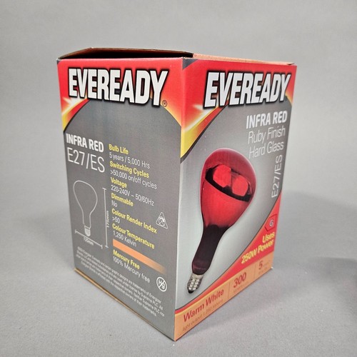 250W RUBY INFRA RED HEAT BULB LAMP E27 for Animals - Poultry Chicks Livestock - Picture 3 of 6