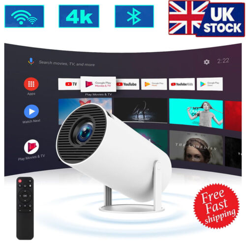 Projector 4K 5G Smart HD LED WiFi Bluetooth HDMI USB Android Office Home Theater - Picture 3 of 18
