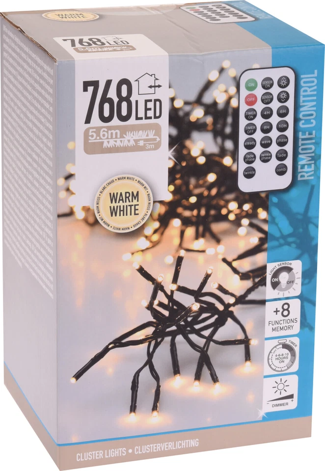 LED Lichterkette mit Fernbedienung 240 / 768 Timer Dimmer Lichtsensor Funktionen - Bild 3 von 4