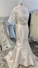 New Mia Solano designer sample trumpet wedding gown size 14