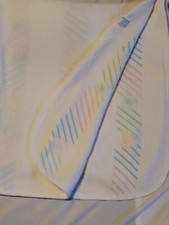 Vintage Baby Morgan COZY BEAR Pastel Blanket Thermal Waffle Weave Security Euc