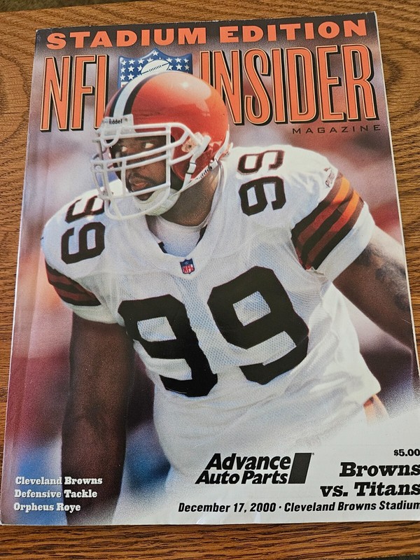 NFL Insider Magazine Browns vs. Titans December 17, 2000 Stadium Edition