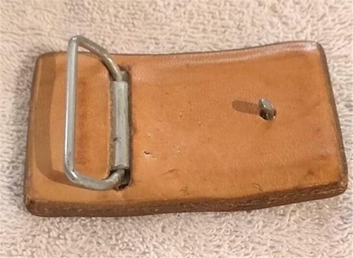 Vintage Hand Tooled Leather Native American Zuni Sun Face Design Belt Buckle - Picture 2 of 3