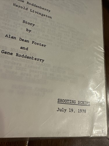 STAR TREK 1978 SHOOTING SCRIPT Gene Roddenberry Alan Dean Foster - Picture 2 of 4