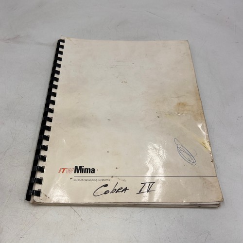 OWNER'S MANUAL ITW Mima Cobra IV Rotary Arm Overhead Stretch Pallet Wrapper