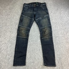 G-Star Mens Jeans Slim Skinny 32 32 Dark Wash Blue Biker Moto Utility Rackam