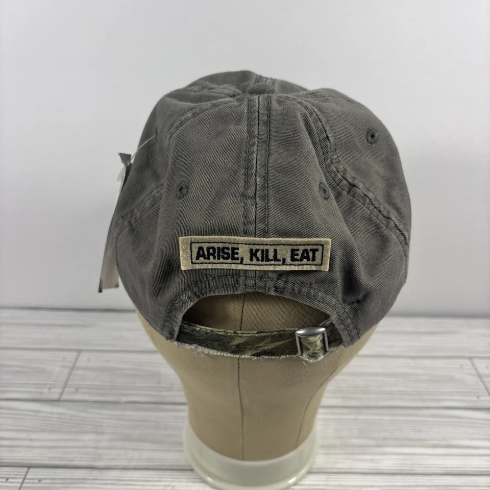 Duck Commander Men's Adjustable Ball Cap Olive Green Distressed Arise, Kill, Eat - Image 4 of 4