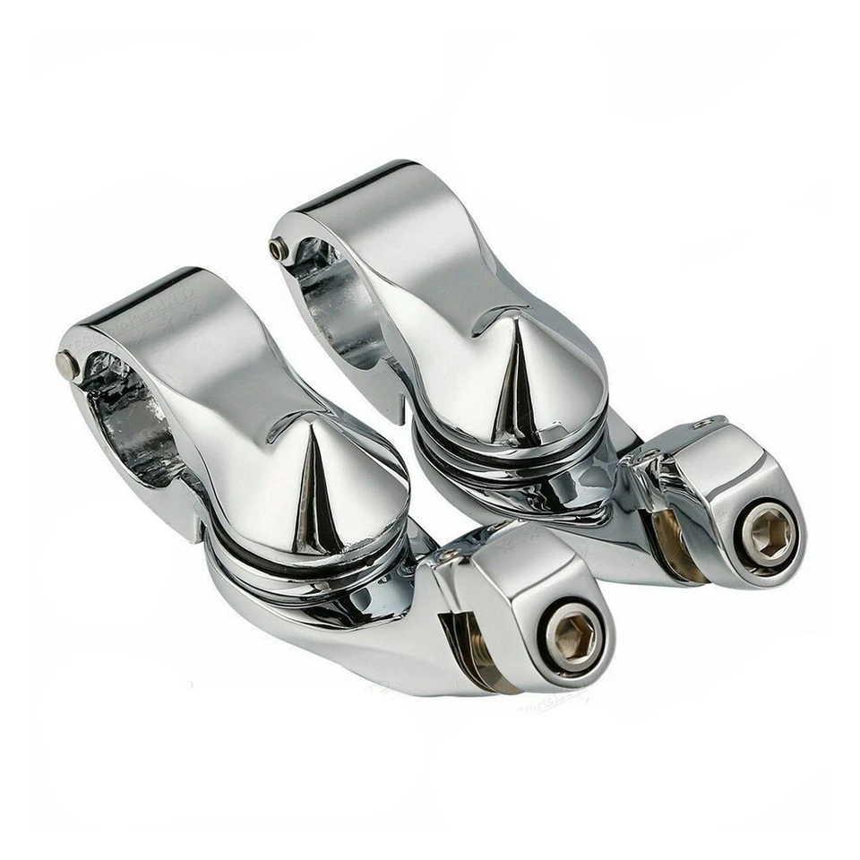 Suporte de montagem de pé de ângulo curto para estrada 32 mm cromado motocicleta - Imagem 4 de 4