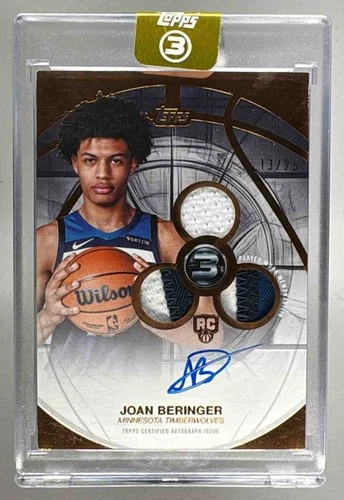 Joan Beringer 2025 Topps Three Bronze Vertical Rookie 3 Patch Auto RC /25