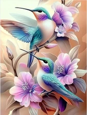 Hummingbird Paint by Numbers Kit for Adults,Flowers Arcylic Painting Kits for Ad