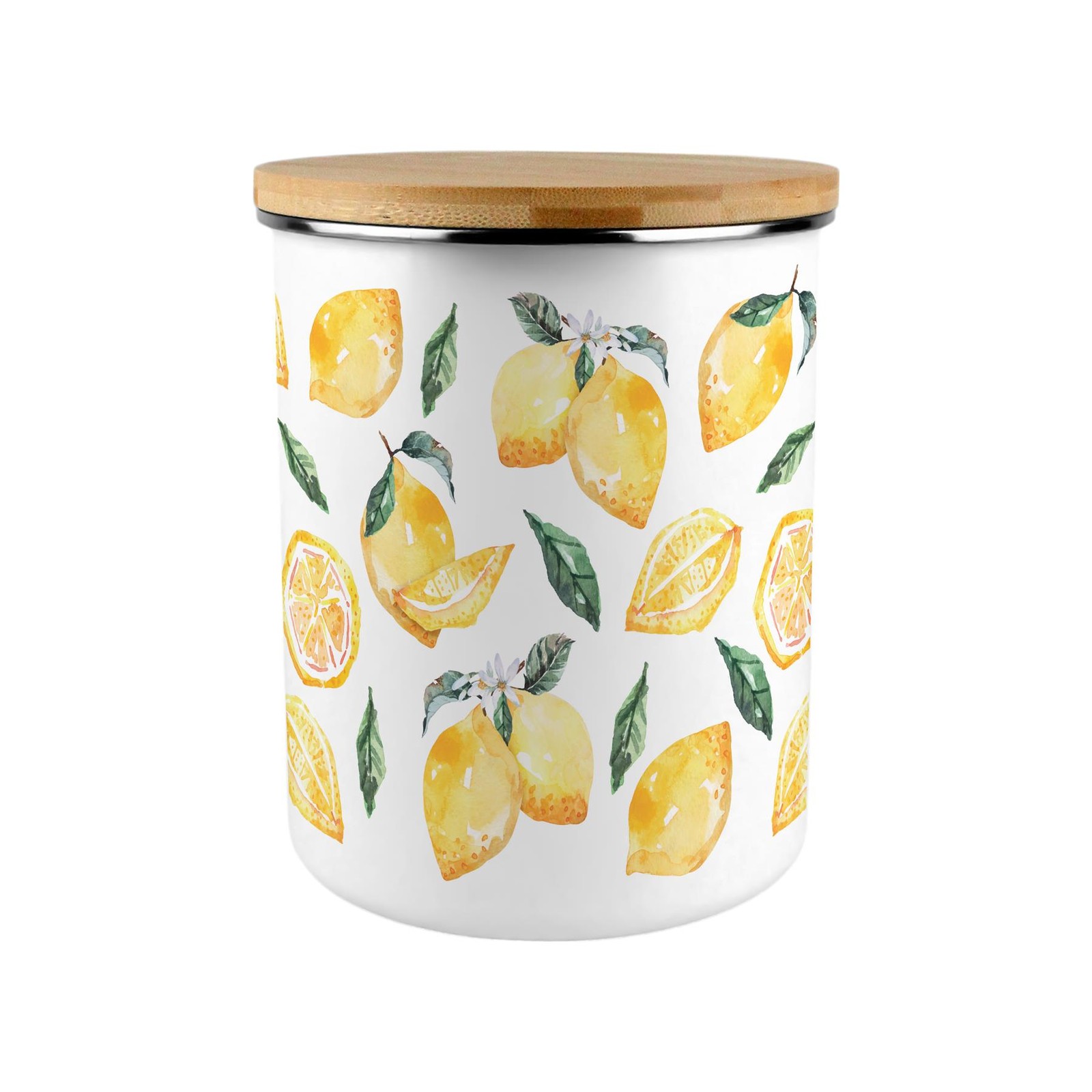 Vibrant Lemons Storage Tin - 2.7L Extra-Large Home & Kitchen Canister