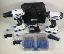 Hart 1/4" Impact Driver, 1/2" Drill/Driver, Batteries, Charger & Drill Bits