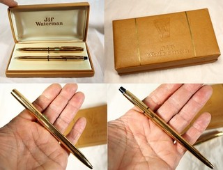 1 BEAU STYLO BILLE WATERMAN 4 couleurs VINTAGE et 1 doré bel écrin WATERM.JIF