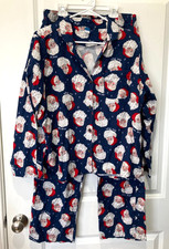 Old Navy Matching Unisex Flannel Pajama Set Santas Navy Blue Size Large