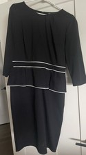 Women’s Black Dress, Knee Length, With A Little White, Quarter Sleeves