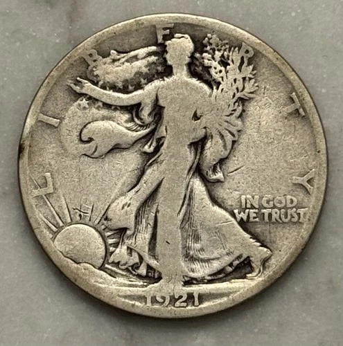 1921-S Walking Liberty Half Dollar - AG - About Good - 90% Silver