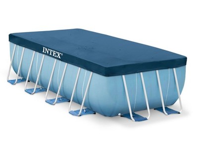 Intex Poolabdeckung 400x200cm für Frame Pool 28037 PVC Regenlöcher Seilzug