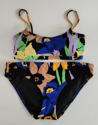 Women's ROXY Color Jam Floral 2 Piece Bikini Swimsuit Set. Size Large - Picture 2 of 11