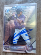 Warming Bernabel Signed 2022 Bowman Draft Chrome Baseball Card Rockies #BDC-179