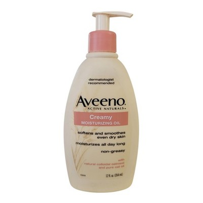 Aveeno Creamy Moisturizing Body Oil Dry Skin Soothing Oat Almond Scented Lotion